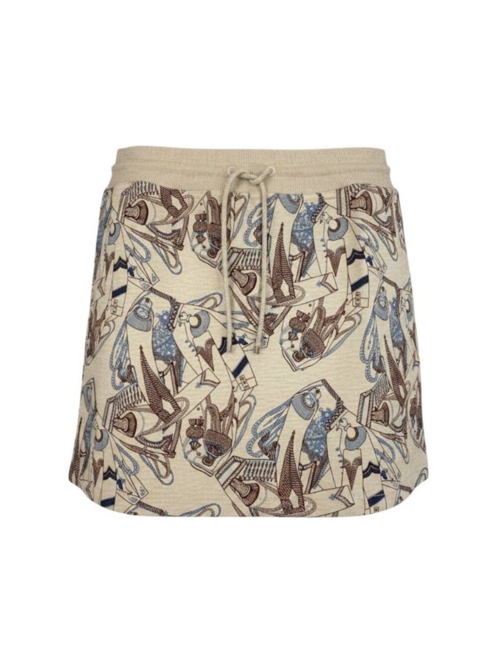 Hermes Zouares Et Dragons Mini Skirt All Pattern Beige